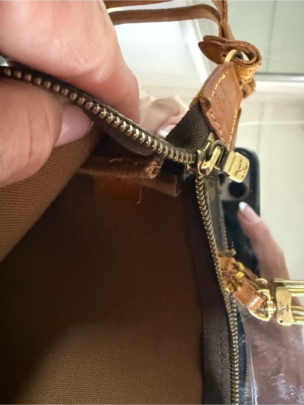 Louis Vuitton Monogram Canvas Mini Wristlet in Brown - Picture 11 of 13
